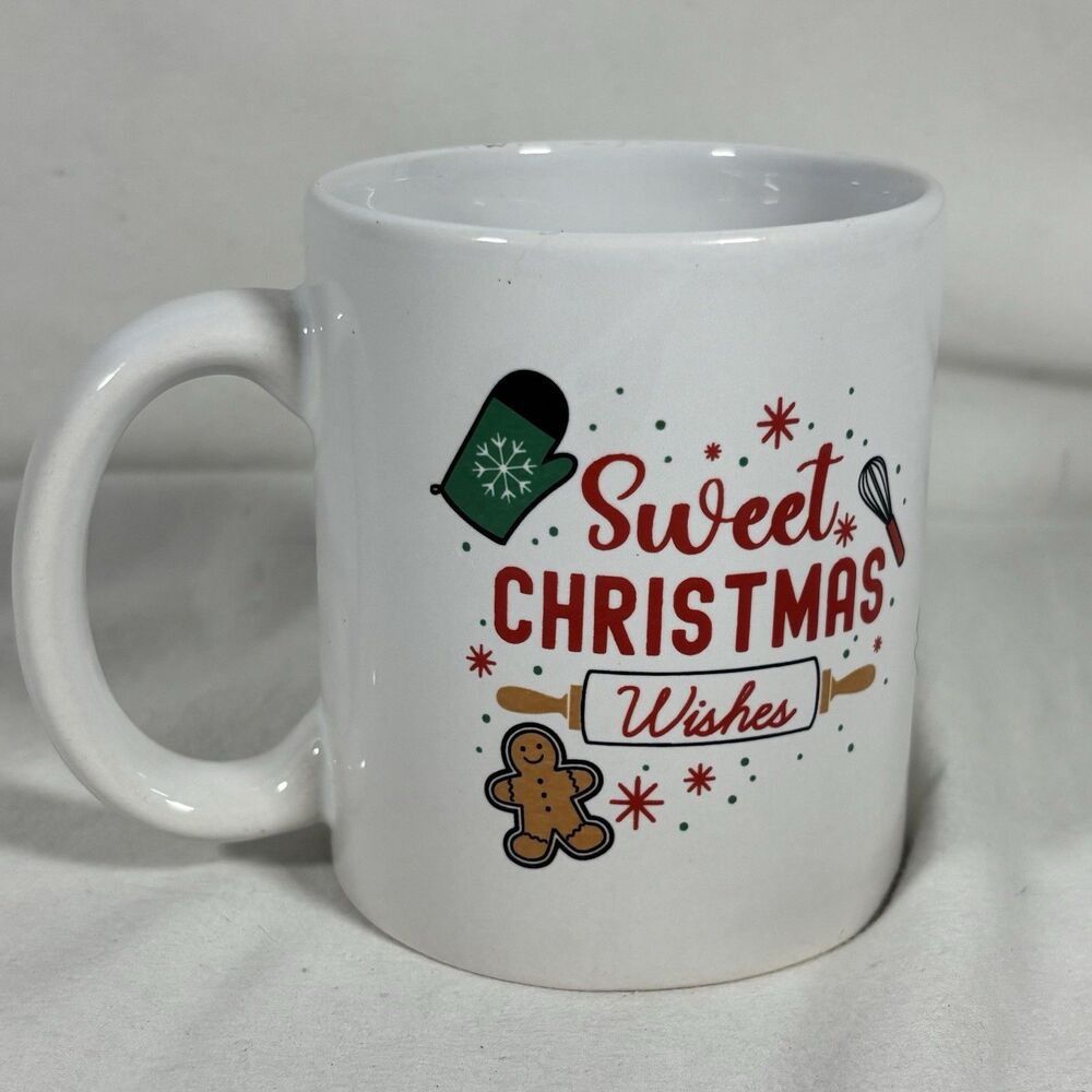 Sweet Christmas Wishes Ceramic Mug Gingerbread Baking